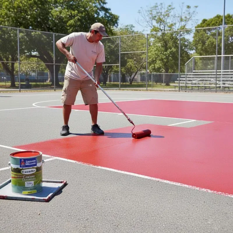Equipo de Reyco del Valle aplicando pintura